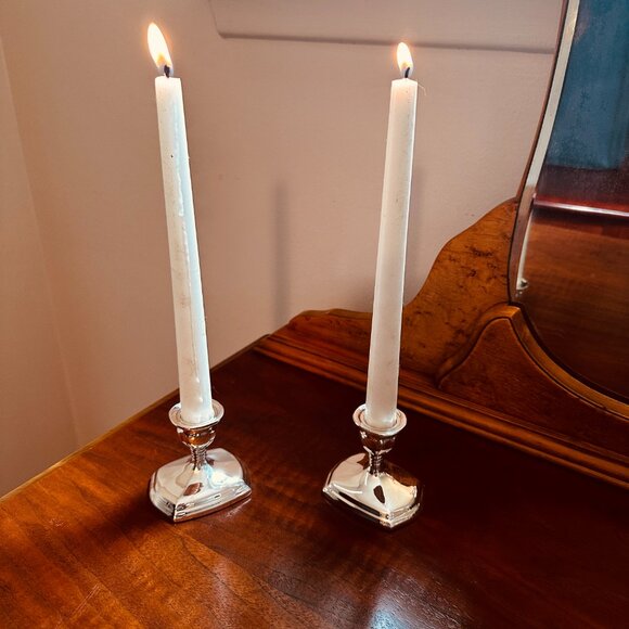 Vintage Viking Silver Plate Candlestick Holders - Picture 2 of 6